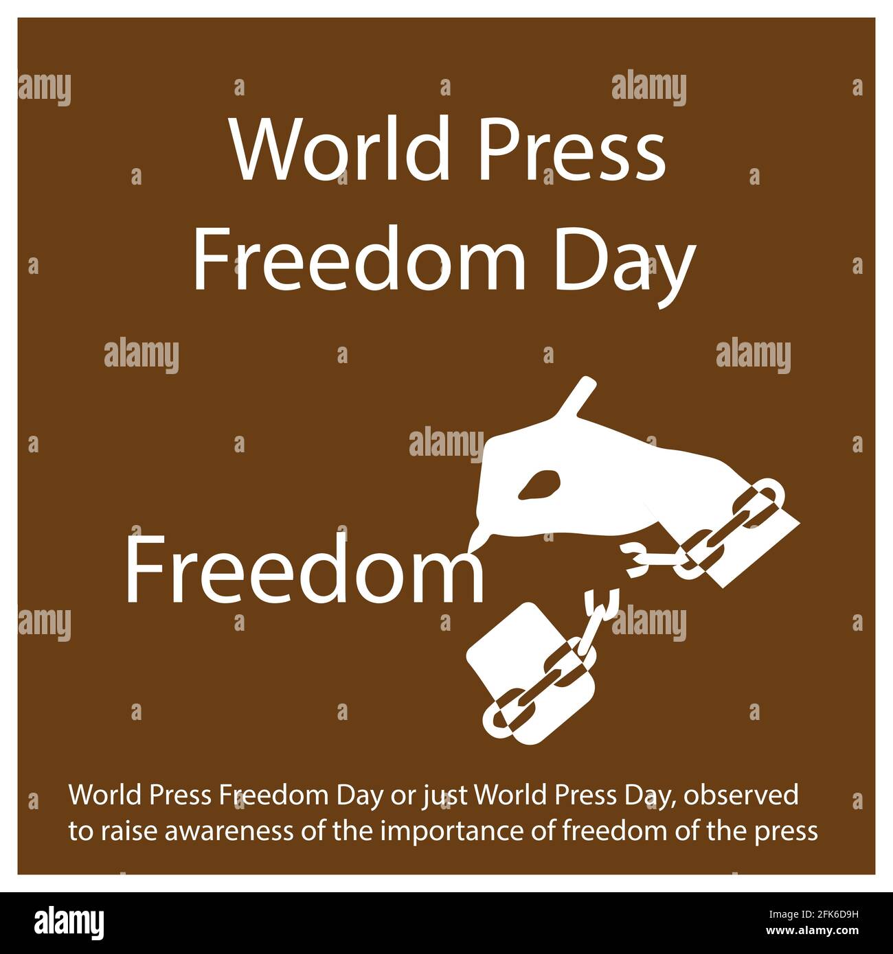 La Giornata Mondiale della libertà di stampa o Just World Press Day, ha osservato di sensibilizzare l'opinione pubblica sull'importanza della libertà di stampa Illustrazione Vettoriale