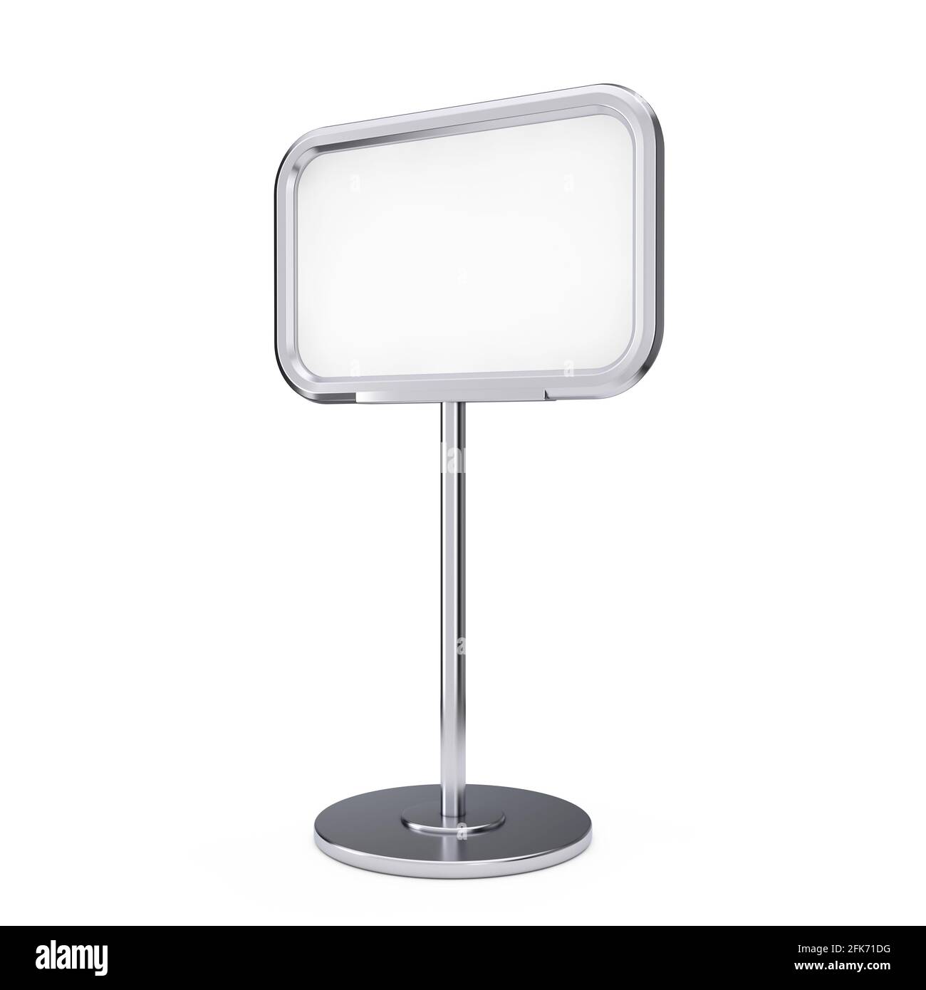 Supporto per informazioni vuoto con spazio libero per il tuo disegno su sfondo bianco. Rendering 3d Foto Stock