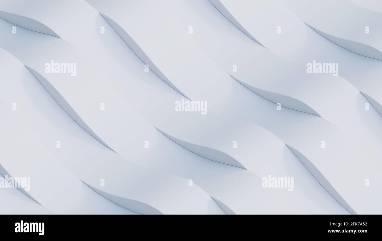 Strisce bianche nelle onde. Illustrazione 3D Foto Stock