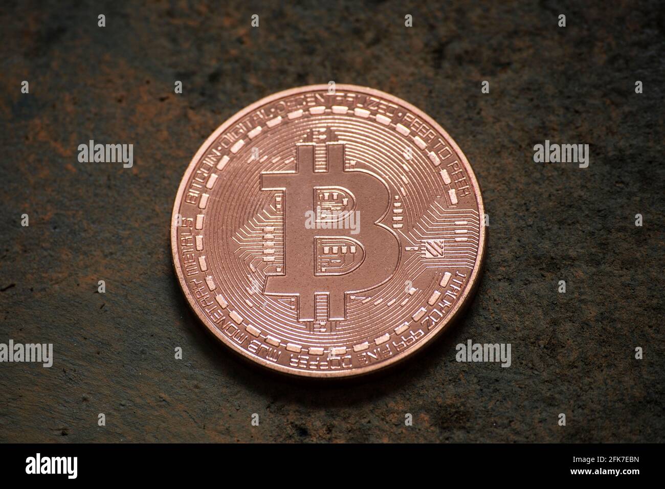 moneta con logo bitcoin. Concetto aziendale Foto Stock