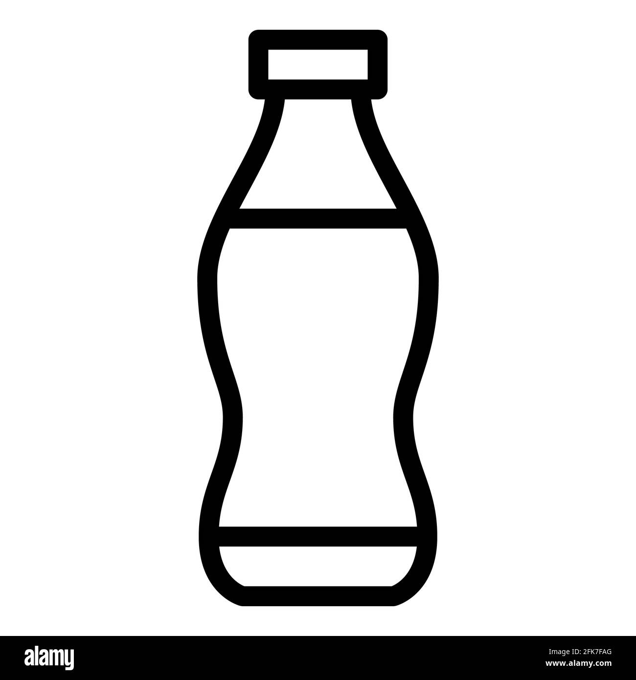 bottiglia di soda cola singola icona isolata con profilo Foto Stock