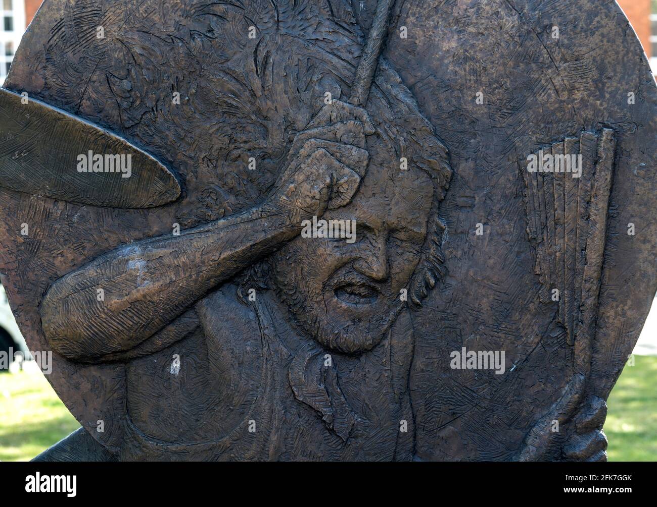 John Bonham Memorial Detail, Redditch, Worcestershire, Inghilterra, Regno Unito Foto Stock