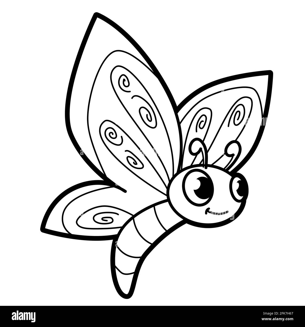 Libro da colorare o pagina per bambini. Farfalla illustrazione in bianco e  nero Foto stock - Alamy