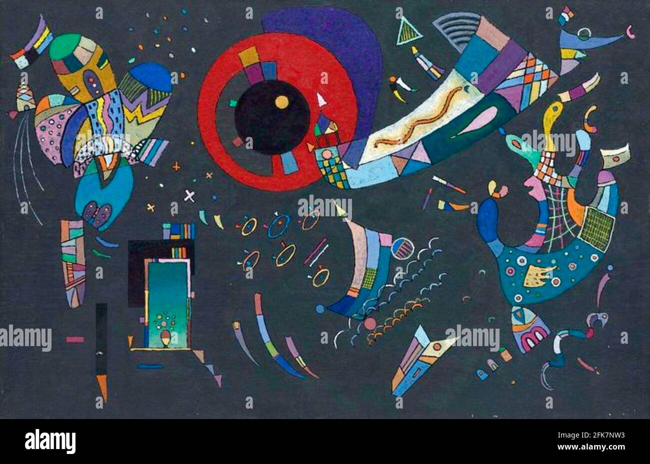 Opere d'arte di Kandinsky. Manovra notturna o forse perso nello spazio. Disegno senza titolo. Si sceglie. Foto Stock