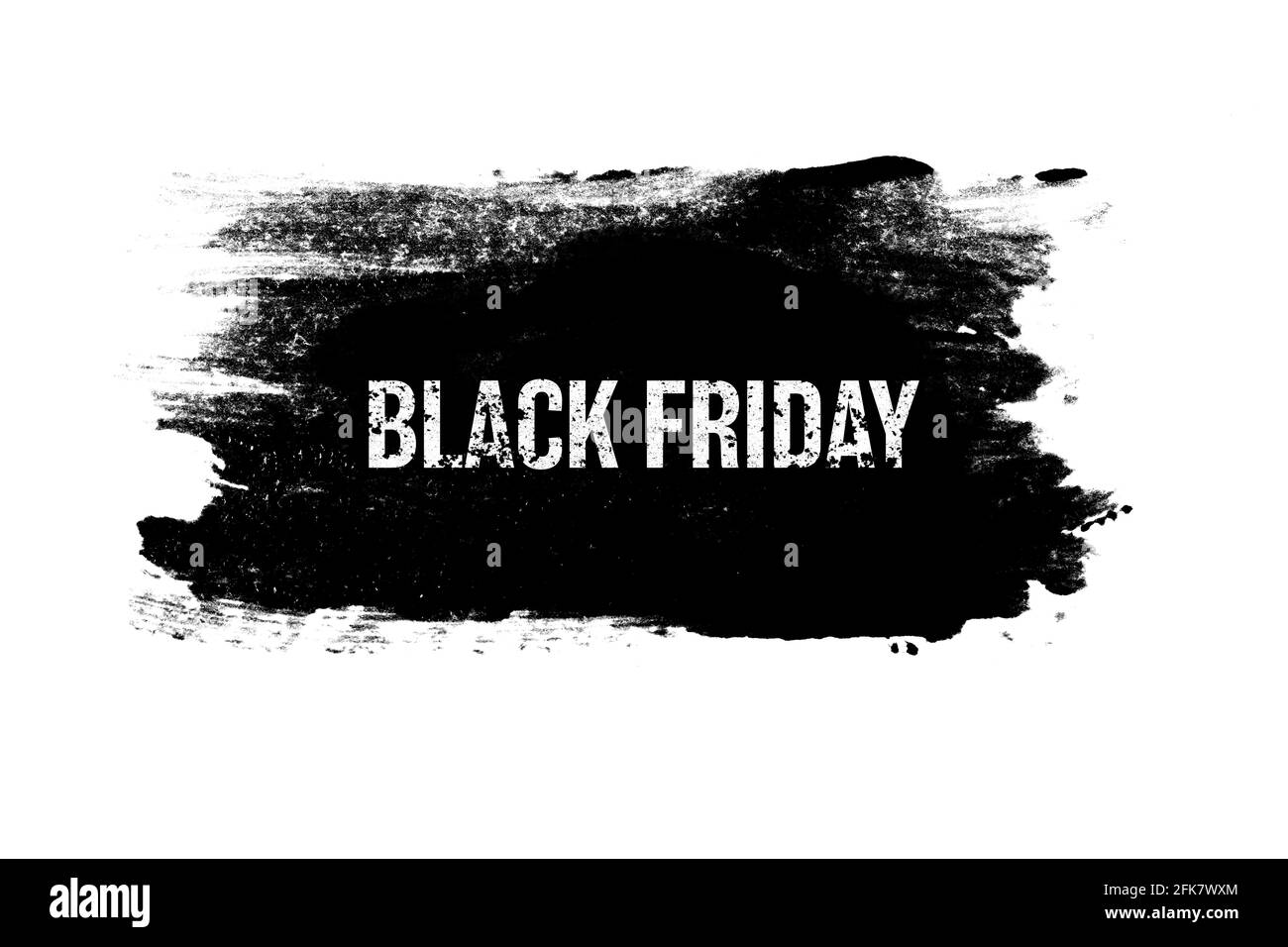 il banner nero con iscrizione è isolato su sfondo bianco. Black Friday. Vendite stagionali. Foto di alta qualità Foto Stock