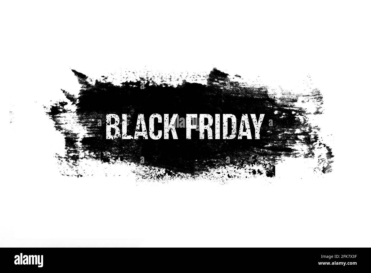 il banner nero con iscrizione è isolato su sfondo bianco. Black Friday. Vendite stagionali. Foto di alta qualità Foto Stock