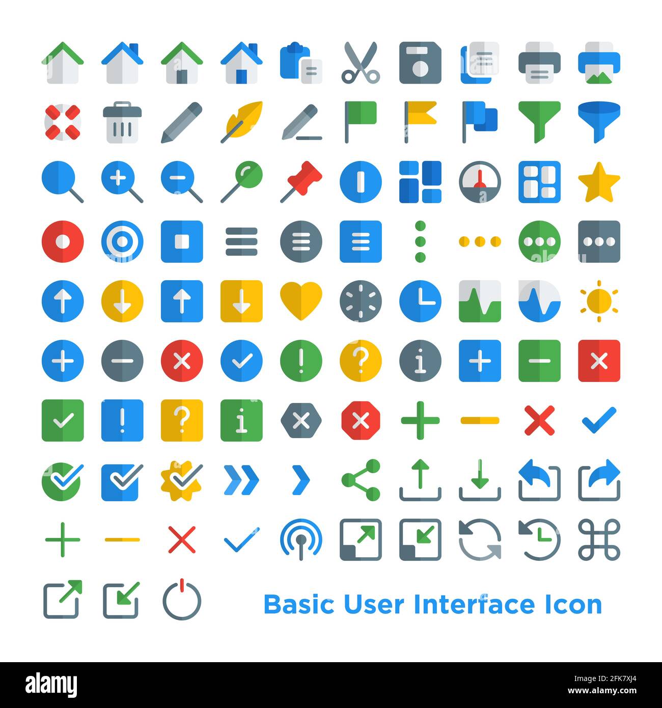 Icone di base dell'interfaccia utente Illustrazione Vettoriale