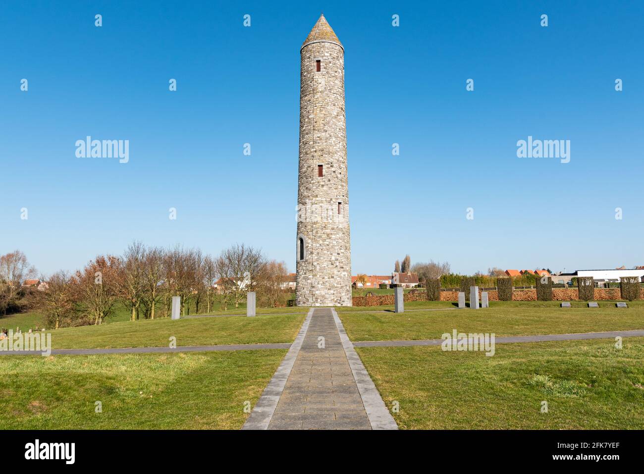 Il memoriale del Parco della Pace dell'Isola d'Irlanda a Messines, vicino a Ypres nelle Fiandre, Belgio. Foto Stock