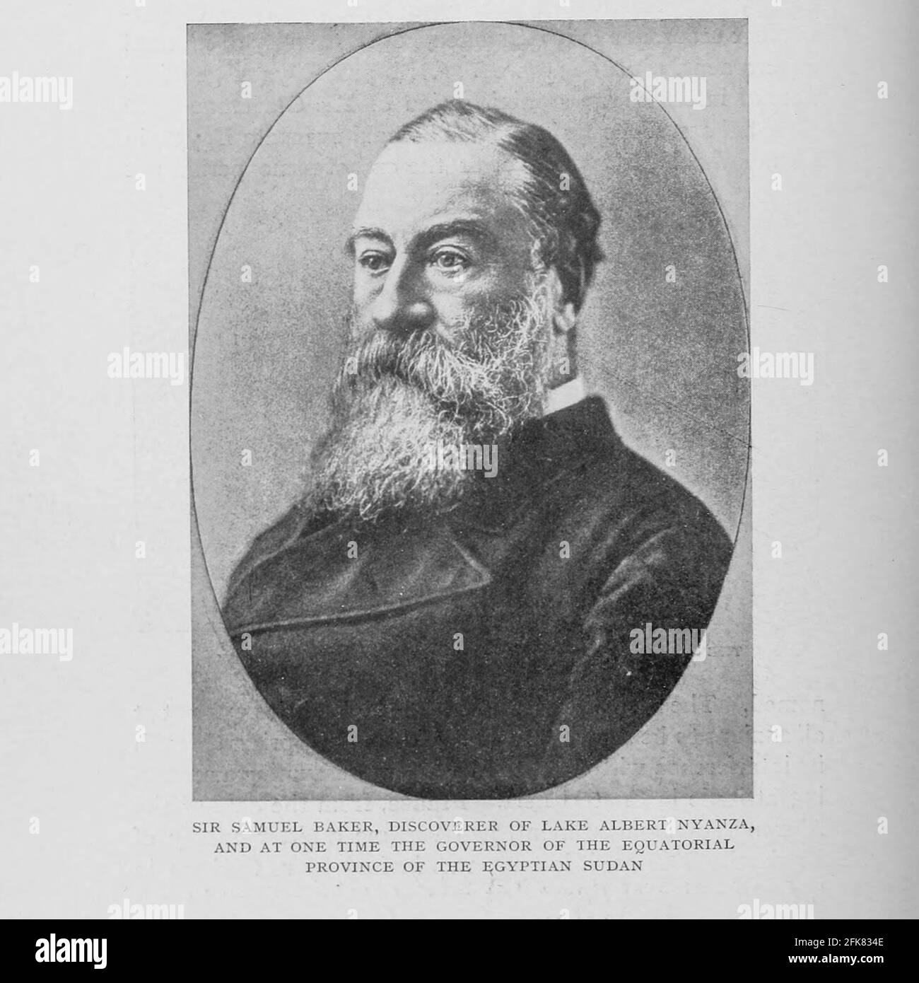 Sir Samuel Baker, Discoverer del Lago Albert Nyanza, Governatore della Provincia Equatoriale del Sudan egiziano dal Libro 'Gran Bretagna in tutti i mari : Africa : A history and description of the British Empire in Africa ' di Johnston, Harry Hamilton, Sir, 1858-1927 pubblicato nel 1910 a Londra dal depositario della National Society Foto Stock
