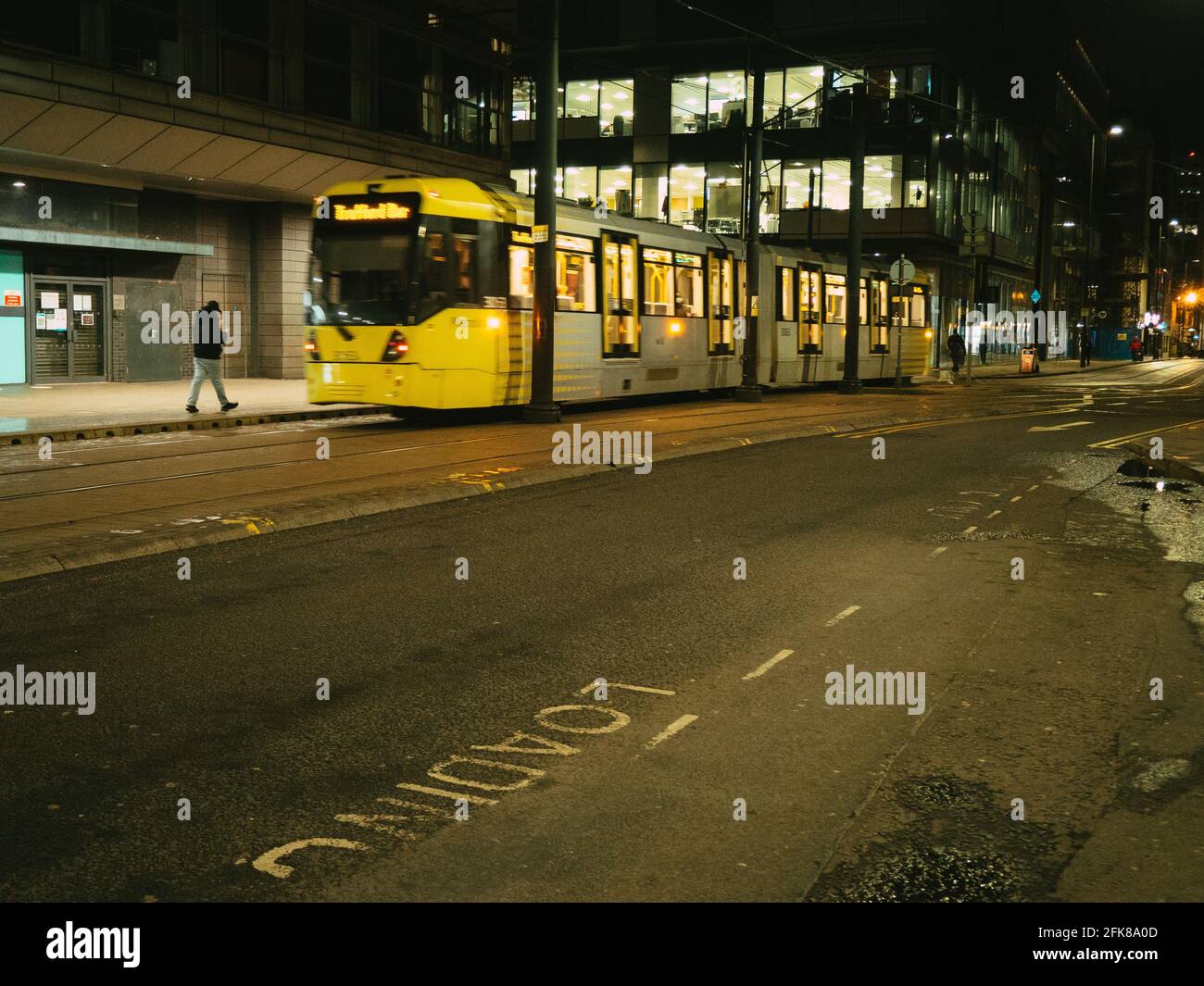 Manchester di notte Foto Stock