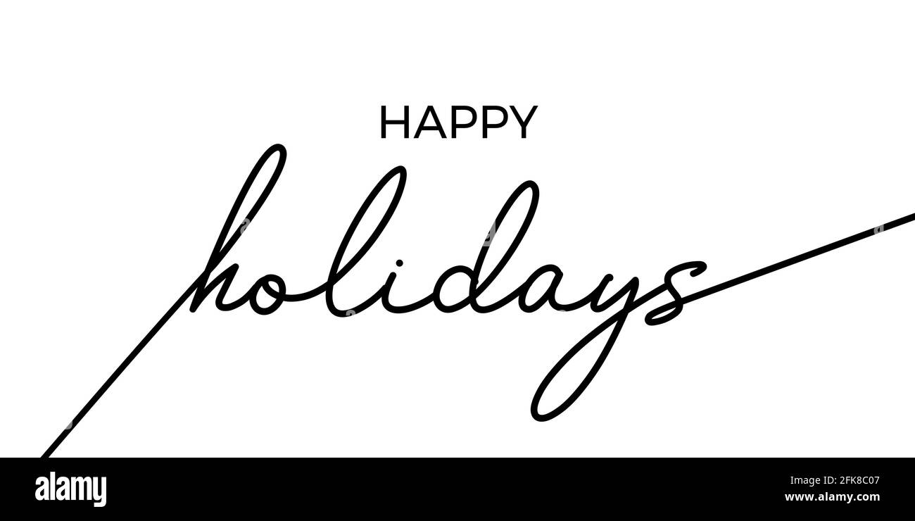 buone vacanze. Calligrafia creativa disegnata a mano e pennino a pennello lettering. Design per biglietti di auguri di vacanza e inviti del buon Natale e. Illustrazione Vettoriale