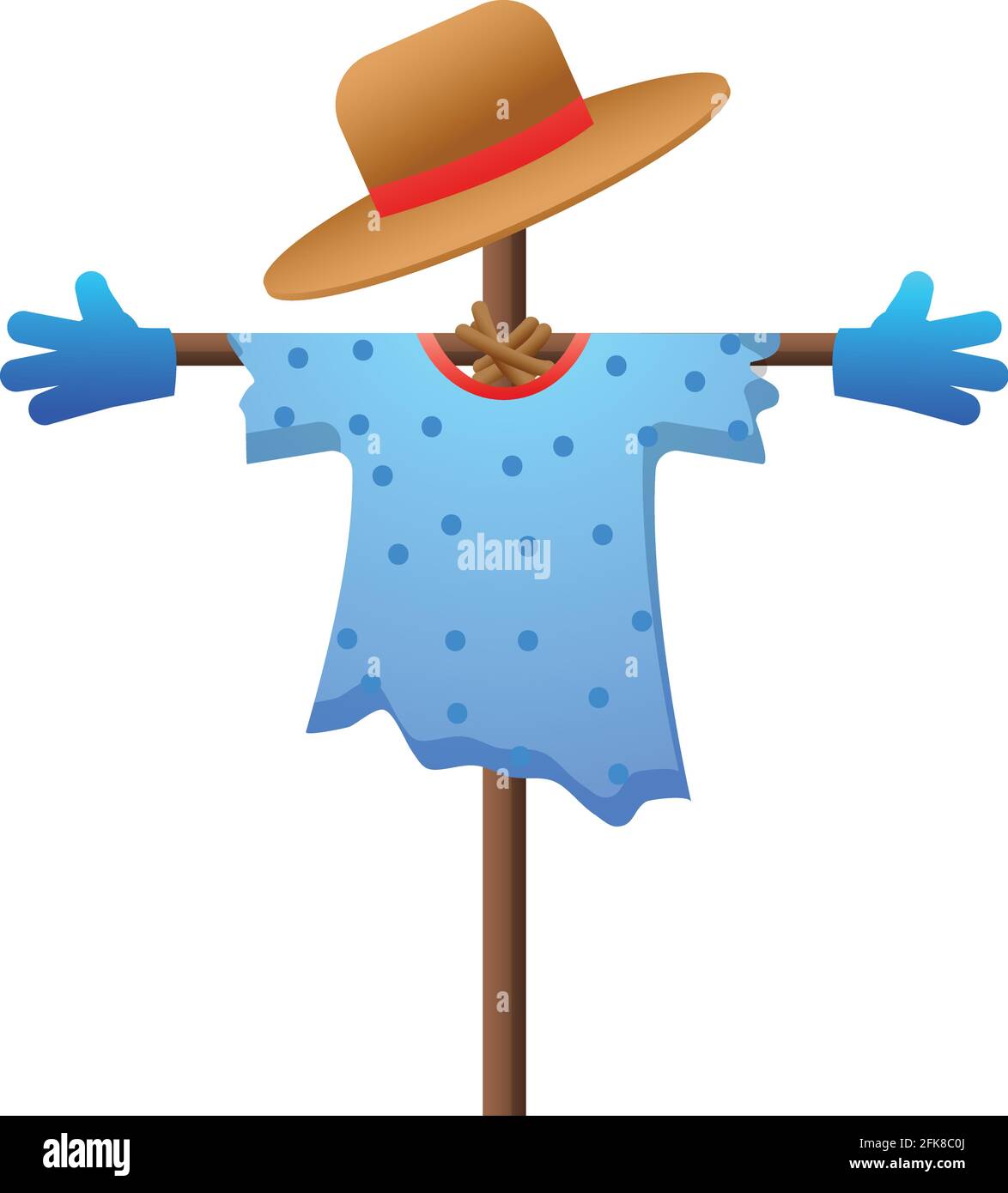 Icona dello scarrecrow del giardino, stile cartone animato Illustrazione Vettoriale