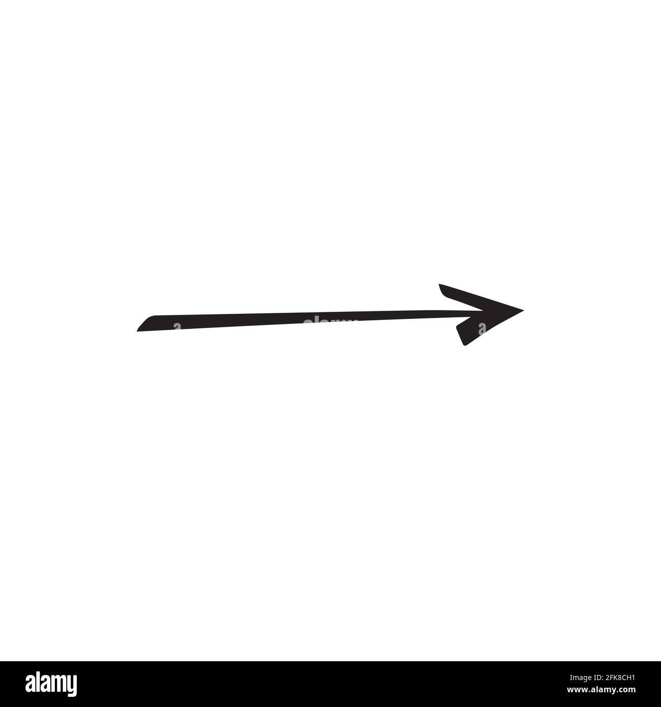 Icona a freccia in uno stile piatto alla moda, isolato su uno sfondo bianco. Simbolo a freccia per il design del sito Web, il logo, l'app, l'interfaccia utente. Illustratio vettoriale Illustrazione Vettoriale