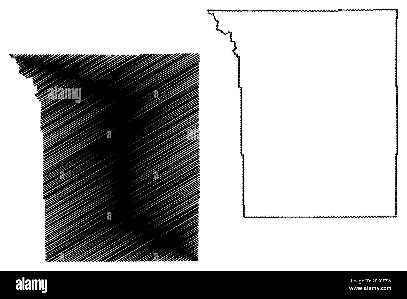 Johnson County, Stato del Wyoming (contea degli Stati Uniti, Stati Uniti d'America, Stati Uniti) mappa vettoriale, schizzo scrimolo Johnson mappa Illustrazione Vettoriale