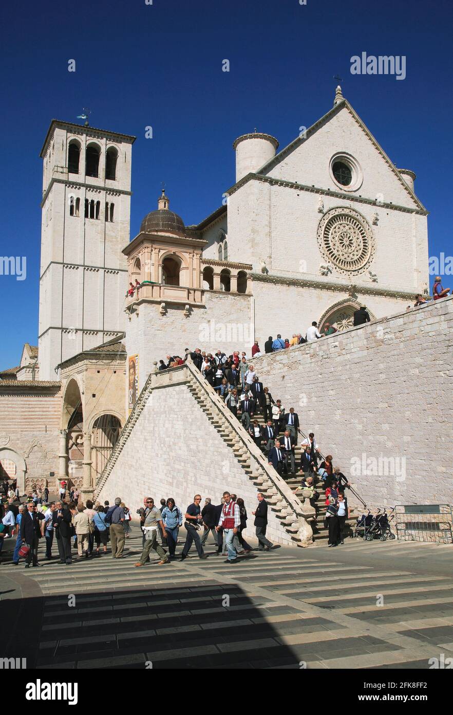 Basilika San Francesco von Assisi, Umbria, Italien Foto Stock