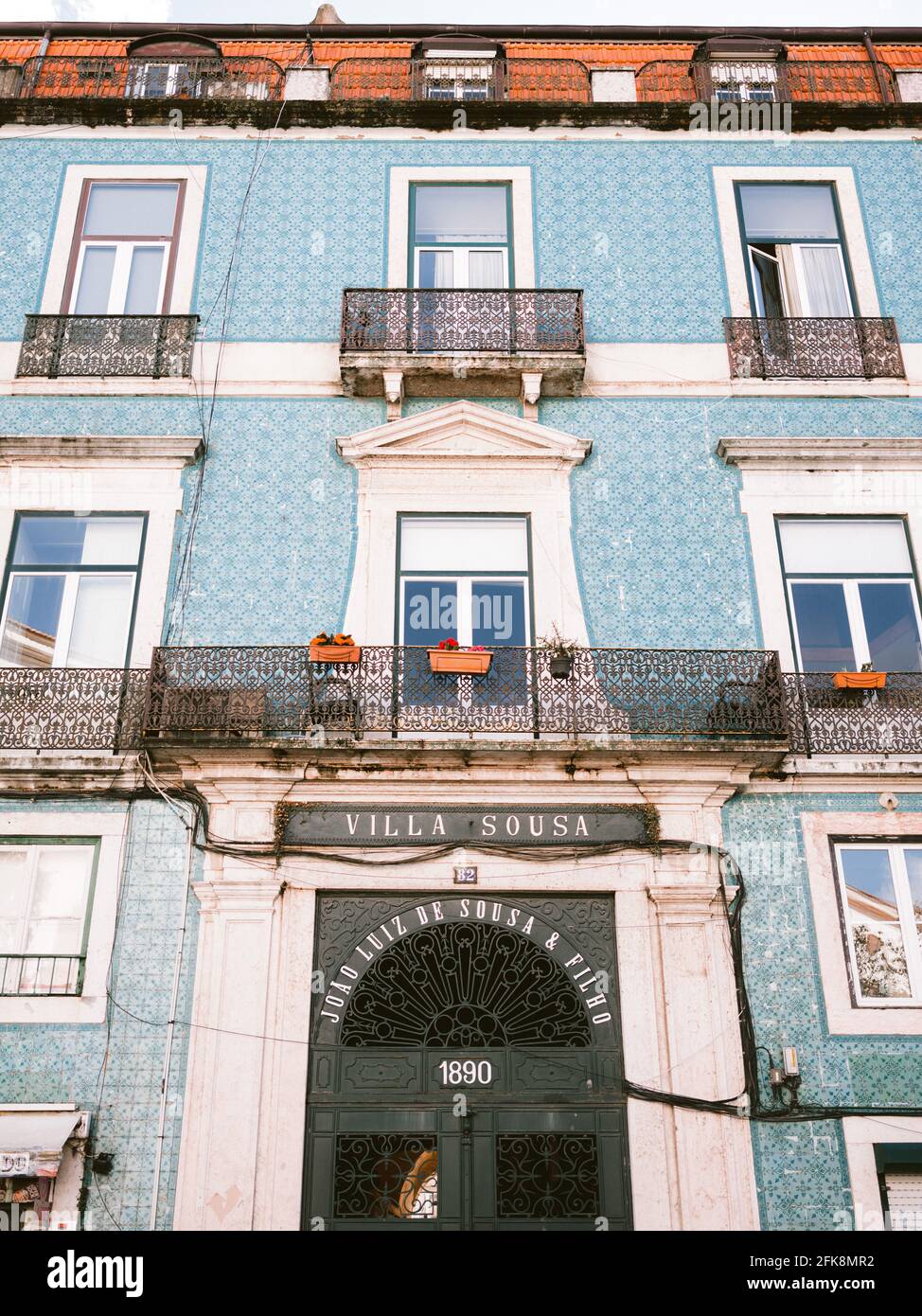 L'edificio blu - Fotografia di architettura di viaggio in città Di Lisbona Portogallo Europa Foto Stock