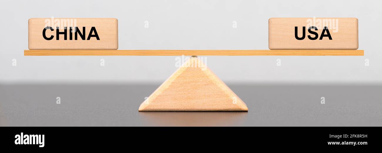 Economia di Cina e Stati Uniti / UE in equilibrio Foto Stock