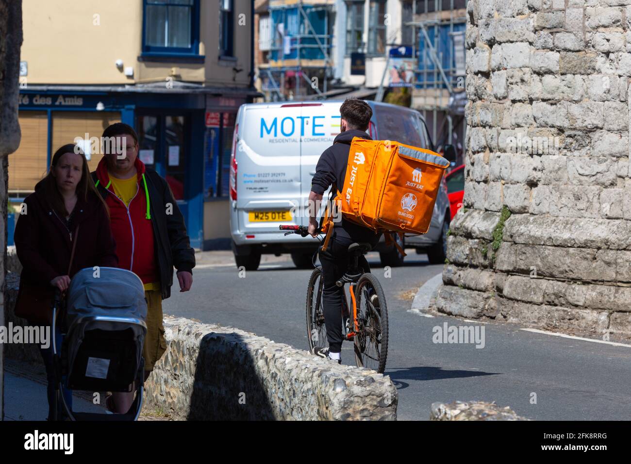 Just Eat, pilota di consegna, Canterbury, kent, regno unito Foto Stock