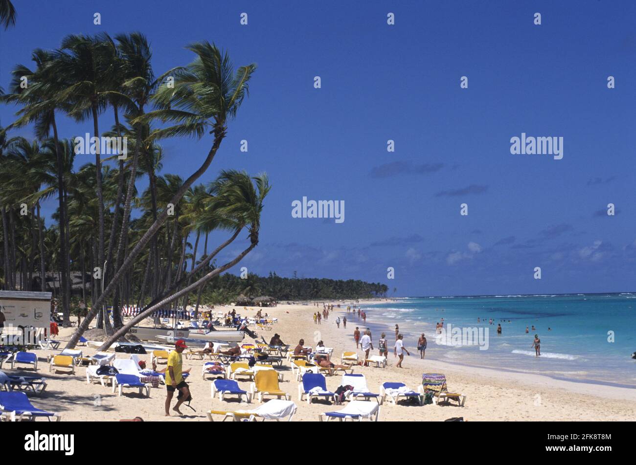 Dominikanische Republik, Strand bei Punta Cana Foto Stock