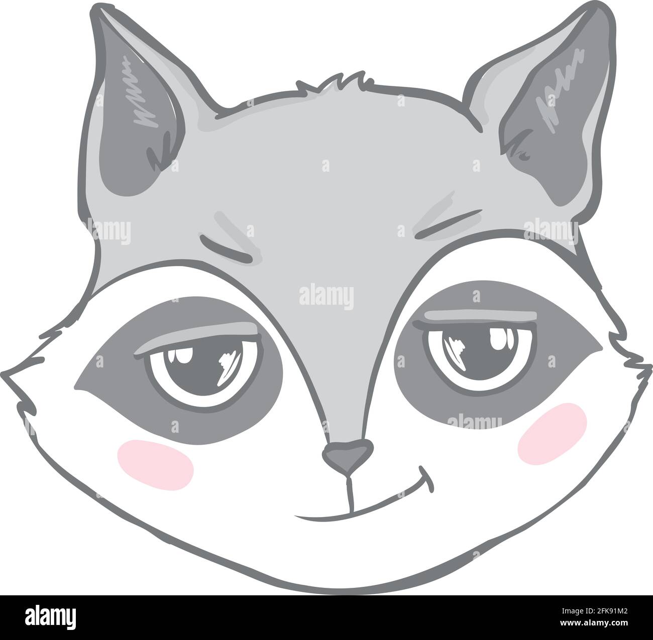 T-shirt Print Design per bambini con Little cute Raccoon. Stampa scandinava o poster per il design della stanza dei bambini, biglietto d'auguri doccia bambino. Animal VEC Illustrazione Vettoriale