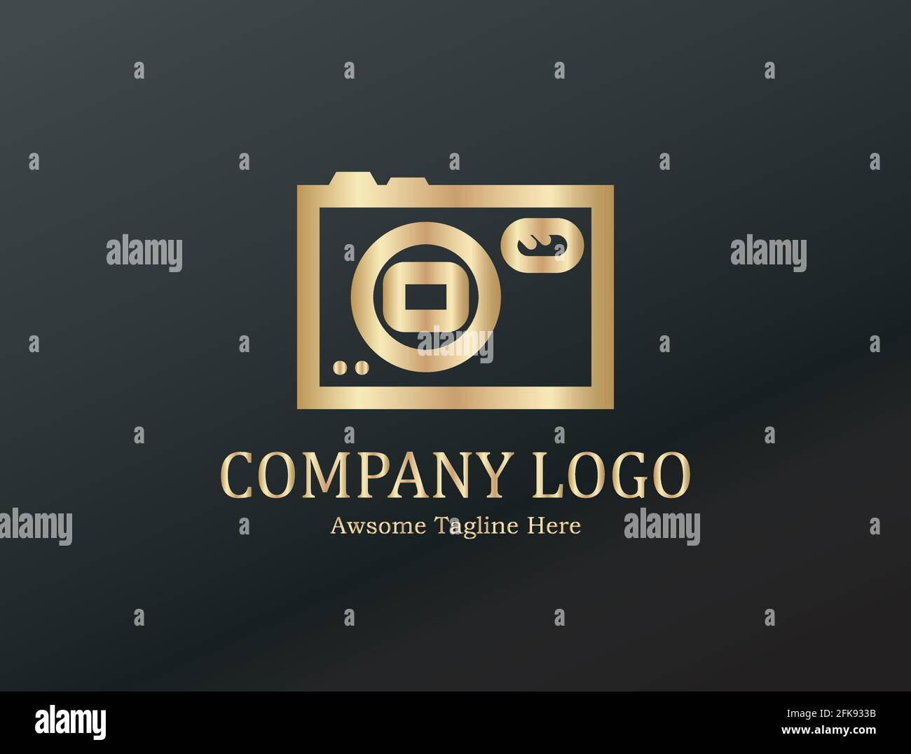 Modello vettoriale dell'icona del logo della fotografia fotografica. Logo vettoriale dell'icona della fotocamera. Logo template studio fotografico, fotografo, foto. Azienda, marchio, b Illustrazione Vettoriale