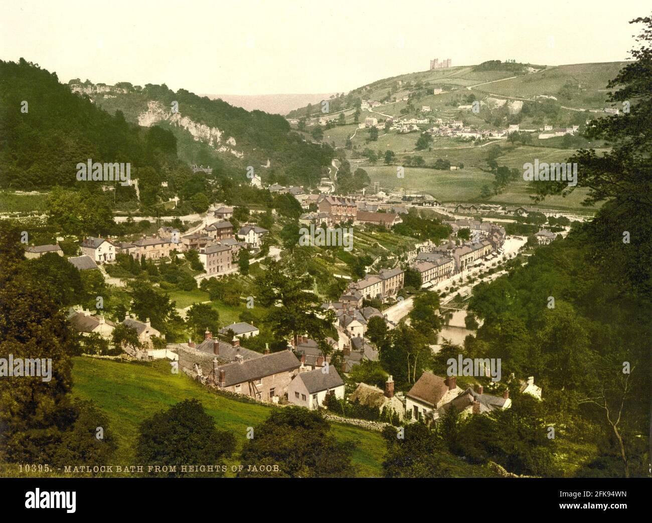 Matlock Bath dalle alture di Giacobbe nel Derbyshire circa 1890-1900 Foto Stock