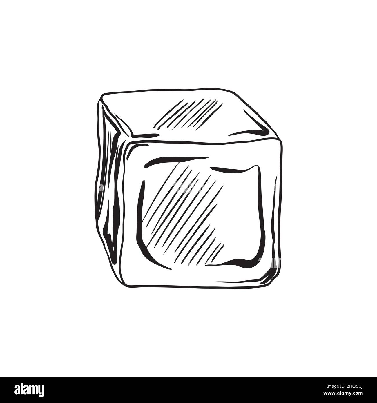 Icona del cubo di ghiaccio sull'acqua illustrazione grafica vettoriale su sfondo bianco. Illustrazione Vettoriale