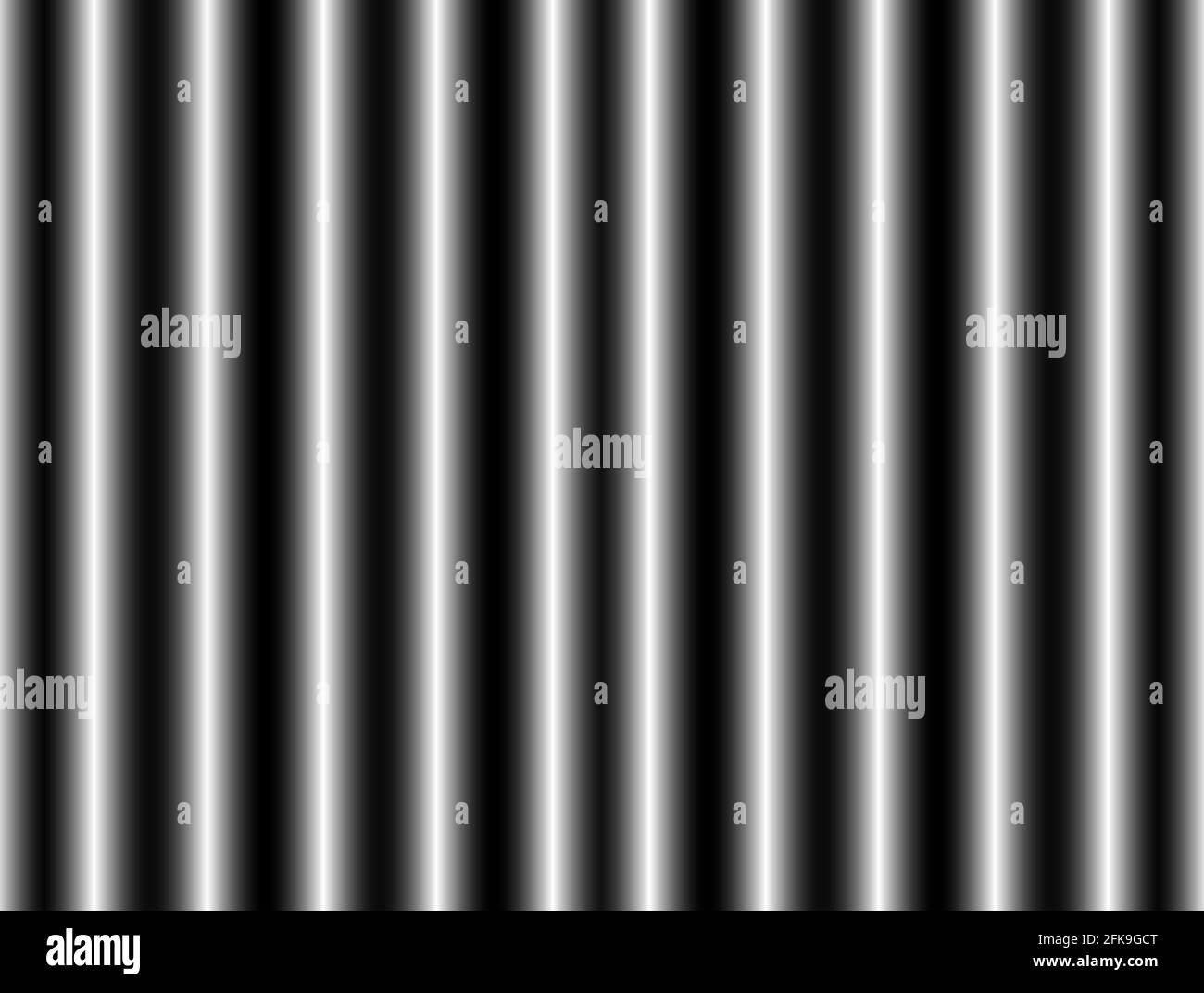 Sfondo pubblicitario astratto, decorativo orizzontale nero bianco argento gradiente dinamico decorativo onda periodica parete Foto Stock