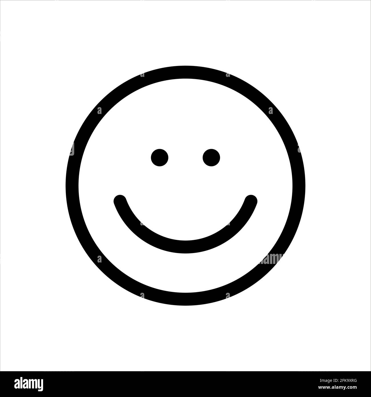 Oggetto isolato su sfondo bianco. Sorridi. Linear Black Outline Sign Mobile Concept Web Design Happy Symbol illustrazione vettoriale. Illustrazione Vettoriale