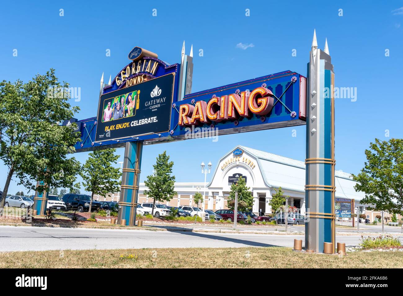 Innisfil, Ontario, Canada - 4 agosto 2019: Gateway Casinos Innisfil a Innisfil, Ontario, Canada. Foto Stock