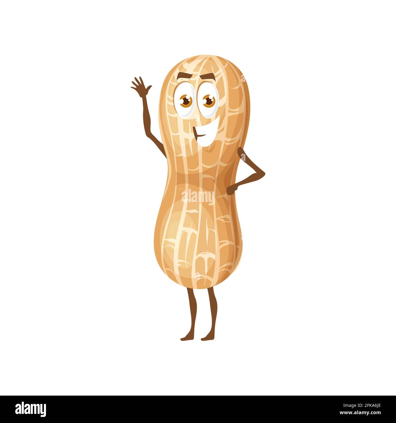 Emoticon di arachidi emoji emoticon isolato di arachidi fumetto piatto personaggio di scimmia vettoriale o goober, olio di arachidi, burro e ingredienti di farina, vegetariano Illustrazione Vettoriale