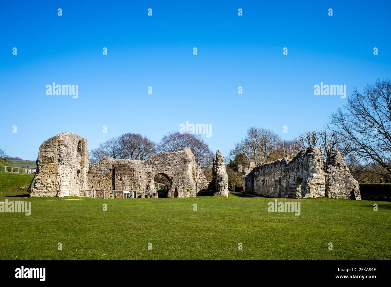Le rovine del Priorato, Lewes Priory, Lewes, East Sussex, UK. Foto Stock