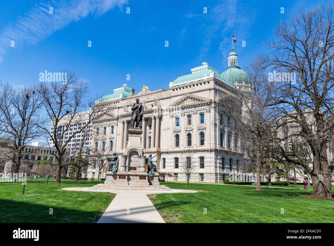 Indianapolis, IN - 30 marzo 2021: Edificio del Campidoglio dello stato dell'Indiana a Indianapolis, IN Foto Stock