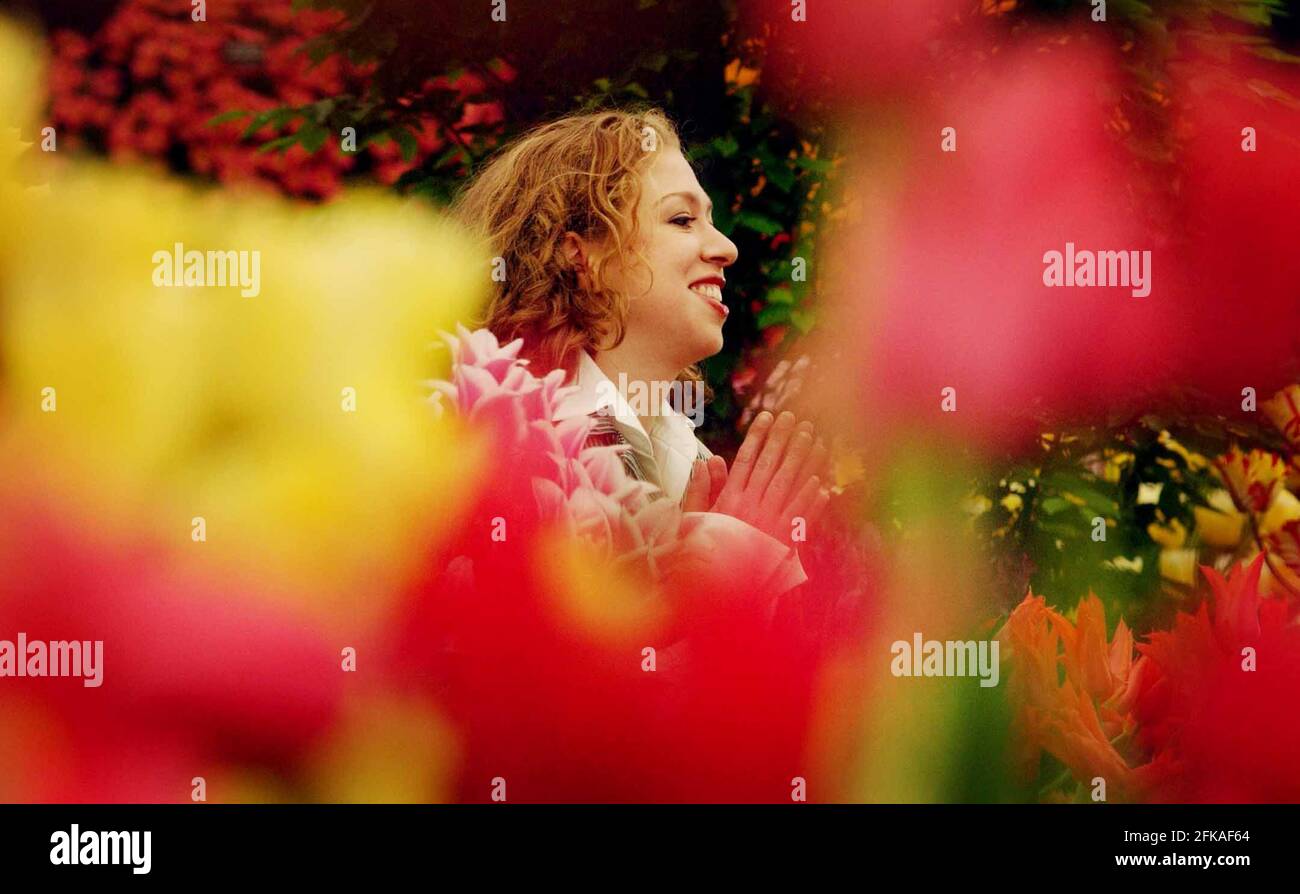 chelsea clinton allo spettacolo dei fiori di chelsea. 20/5/02 pilston Foto Stock