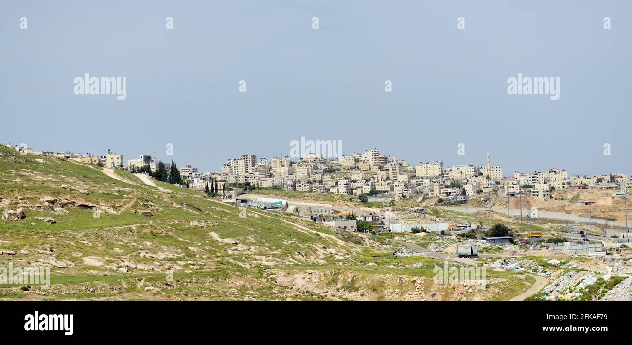 Quartieri palestinesi a Gerusalemme Est. Foto Stock