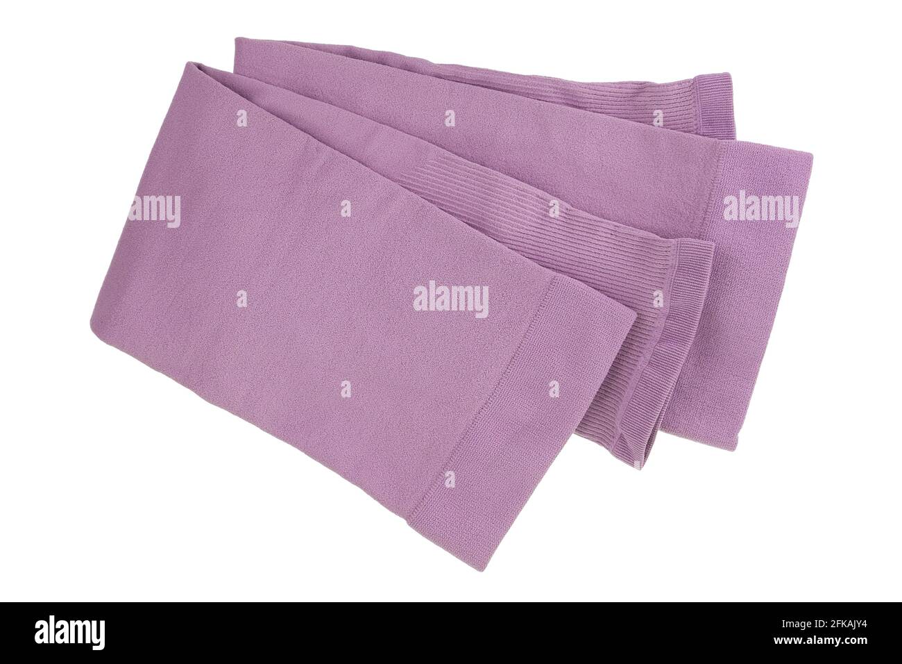 Fodero ripiegato in rosa per coprire e proteggere il braccio dall'esposizione eccessiva di raggi UV e raggi solari dannosi durante le attività all'aperto, isolato su bianco Foto Stock