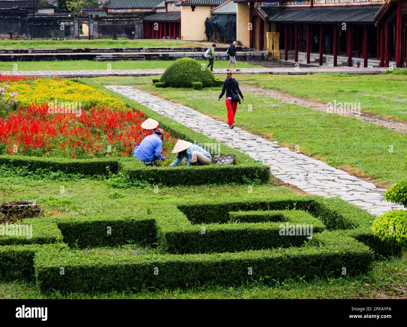 Hue, Vietnam - 11 marzo 2016: Sui terreni della Città Imperiale di Hue, l'ex residenza dei governanti del Vietnam e patrimonio dell'umanità dell'UNESCO Foto Stock