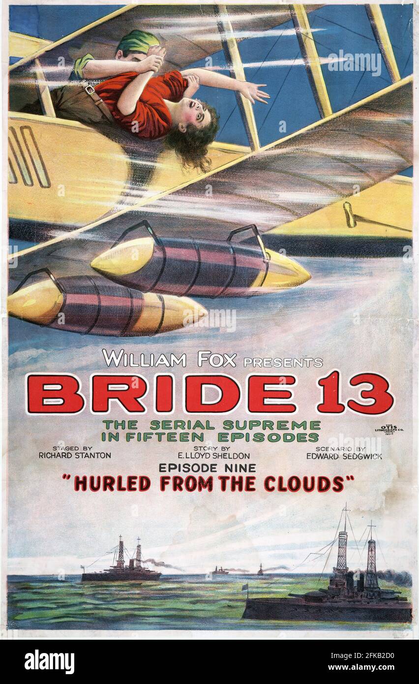 Movie Poster: Bride 13 è un film thriller americano del 1920 diretto da Richard Stanton, e il primo film di serie realizzato da Fox Foto Stock