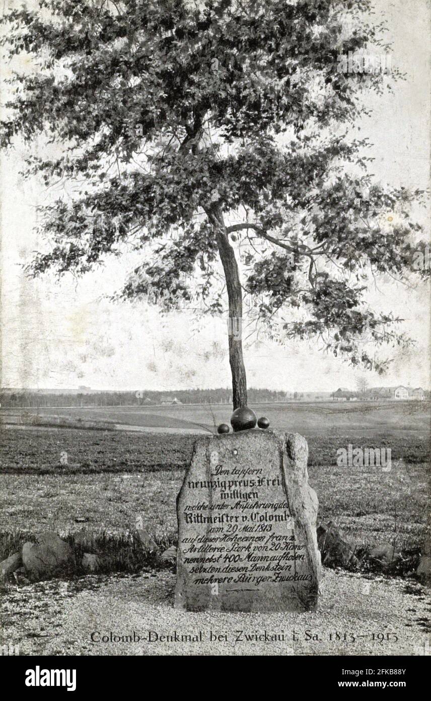 Battaglia di Bautzen: Pietra commemorativa. Campagna Sassonia. 20 maggio 1813 Parigi, Fondazione Napoléon Foto Stock