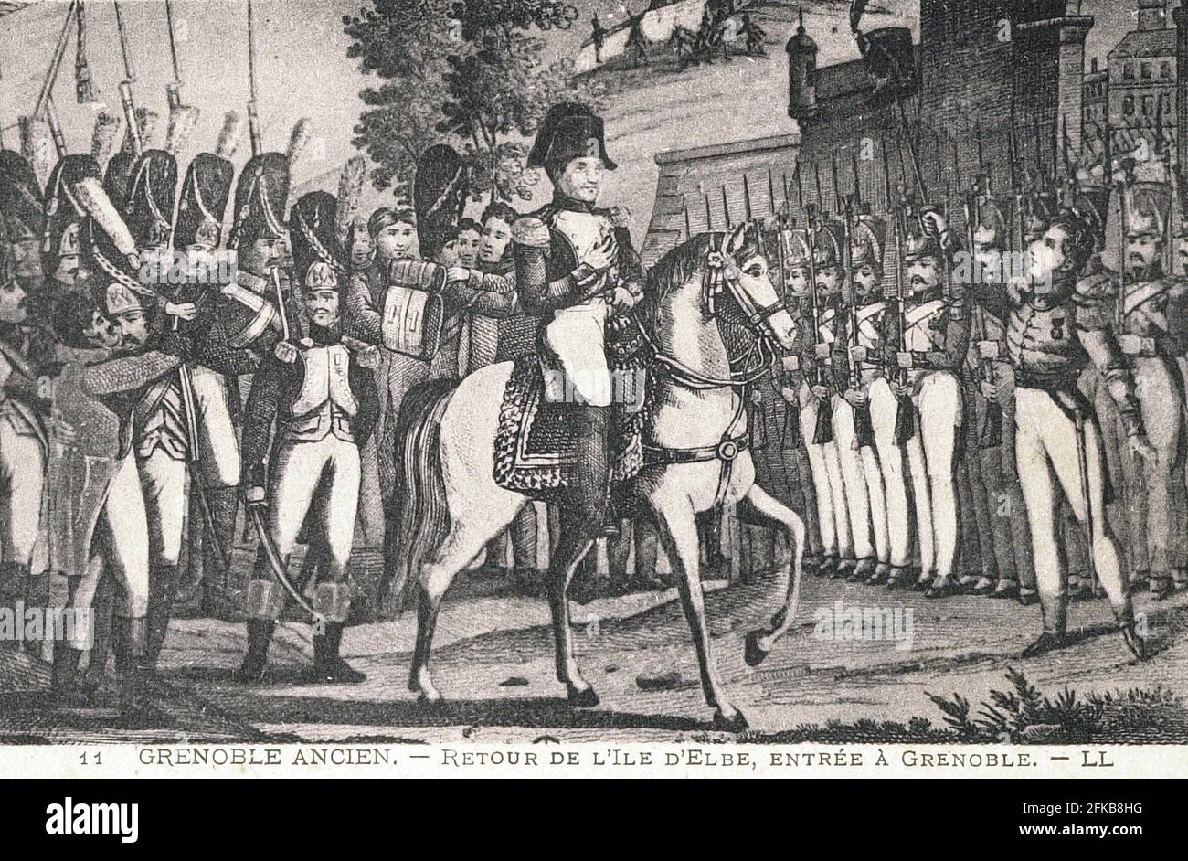 Ritorno di Napoleone i dall'Isola d'Elba: Passando per Grenoble. Marzo 1815. Parigi, Fondazione Napoléon Foto Stock