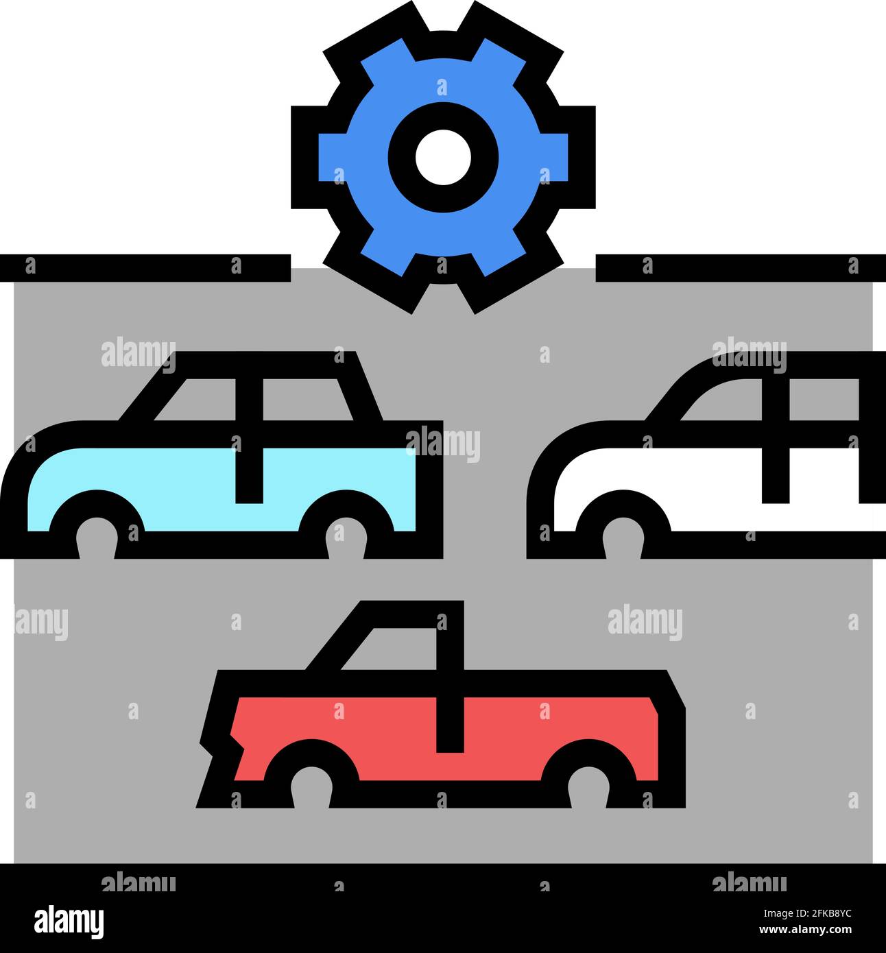 scelta del colore della carrozzeria immagine vettoriale dell'icona Illustrazione Vettoriale