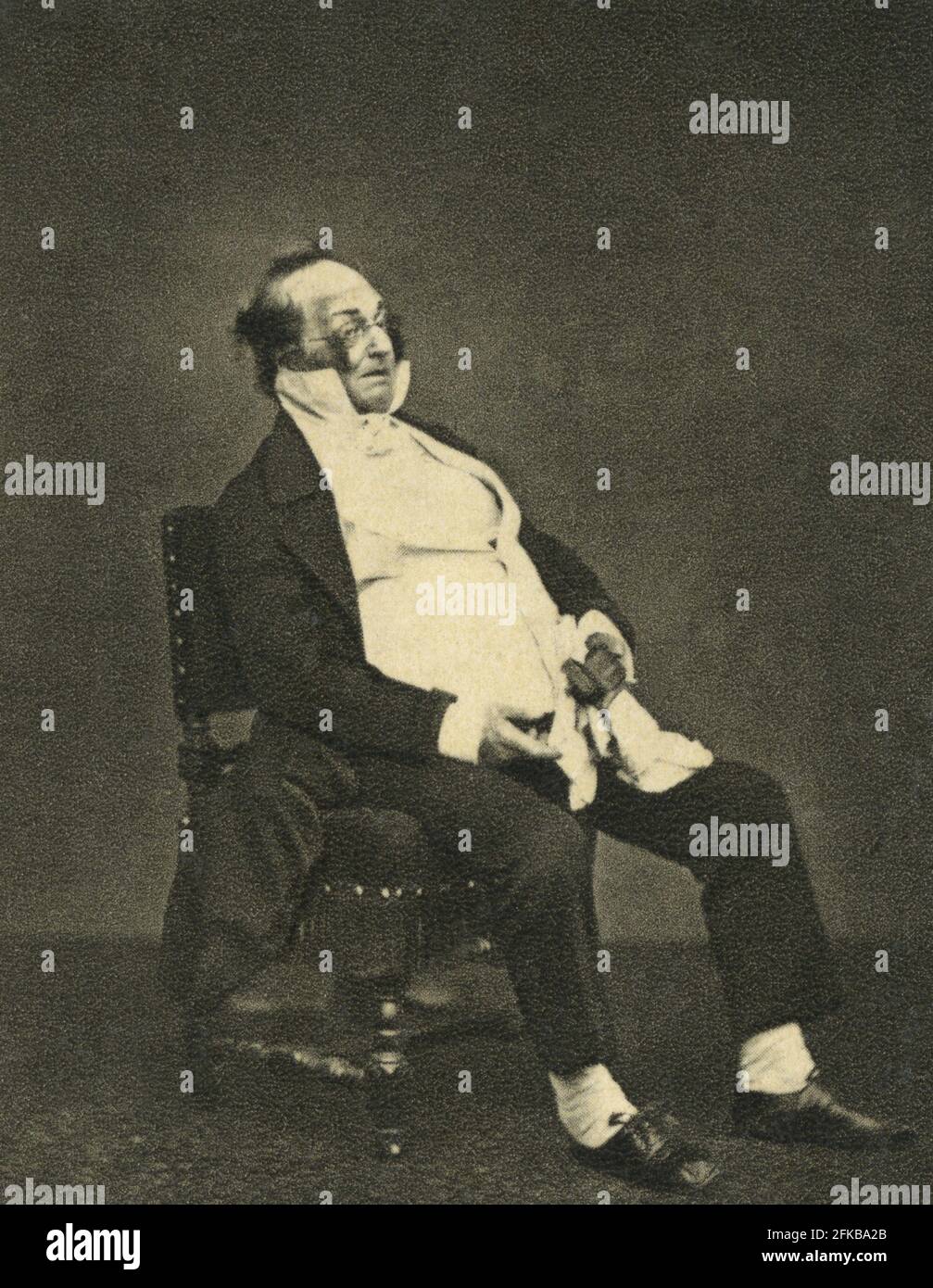 Henri Monnier (1799-1877). Scrittore e caricaturista. Nei suoi disegni a penna e inchiostro di 'Scènes populaires' (1830) appare Joseph Prudhomme, un personaggio futuro nella sua produzione comica. Fotografia di d'Etienne Carjat Foto Stock