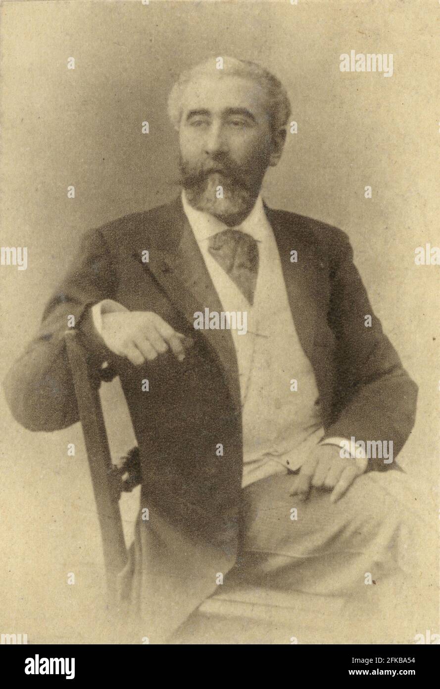 José Marie de Hérédia (1842-1905). Poeta francese, allievo di Prudhomme. Grazie al suo maestro, Leconte de Lisle, ha potuto contribuire all'antologia del nuovo versetto intitolato 'le Parnasse contemporain' (1866). Fotografia del 1897. Foto Stock