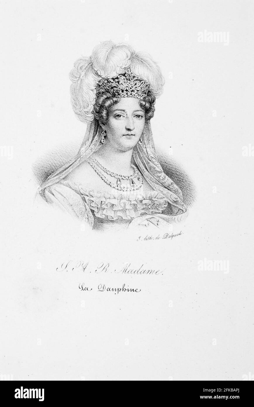 Ritratto di Maria Antonietta de Asburgo-Lorena (1755-1793), Arciduchessa d'Austria, Dauphine di Francia. Da Iconographie des contemporains depuis 1789 jusqu'à 1829, tome Premier, Parigi, Delpech, 1833. Foto Stock