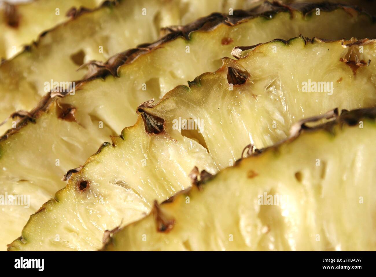 Ananas (ananas comosus, ananas sativus), ananas a fette Foto Stock
