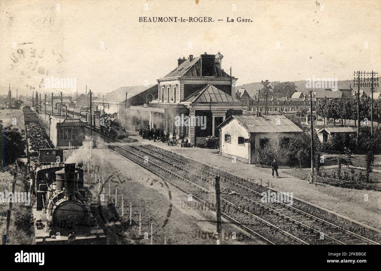 BEAUMONT-LE-ROGER. Reparto francese: 27 - Eure cartolina fine del 19 ° secolo - inizio del 20 ° secolo Foto Stock