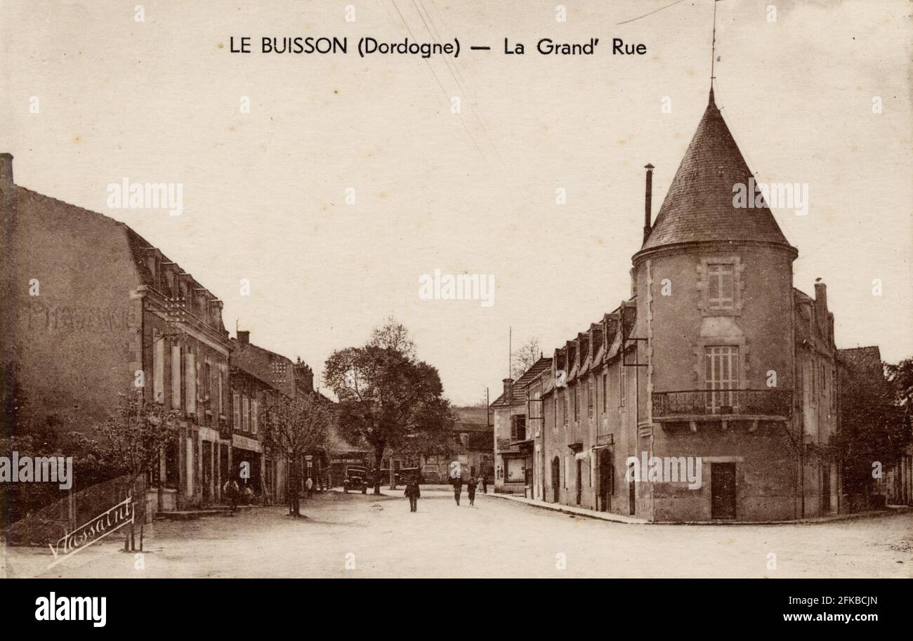 BUISSON-DE-CADOUIN. Reparto francese: 24 - Dordogne. Regione: Nouvelle-Aquitaine (ex Aquitania). Cartolina fine del 19 ° secolo - inizio del 20 ° secolo Foto Stock
