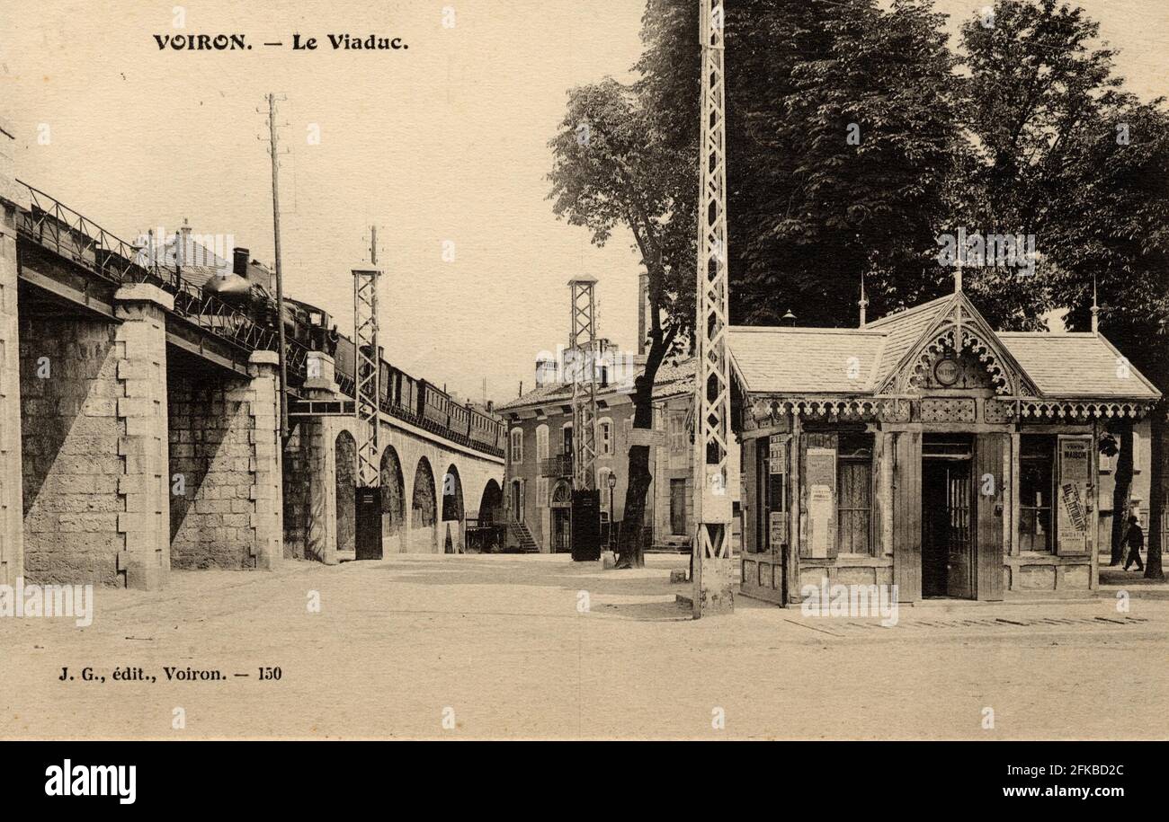 Il viadotto di Voiron 38-ISERE Regione: Auvergne-Rhône-Alpes (ex Rhône-Alpes) inizio del 20 ° secolo cartolina d'epoca Foto Stock