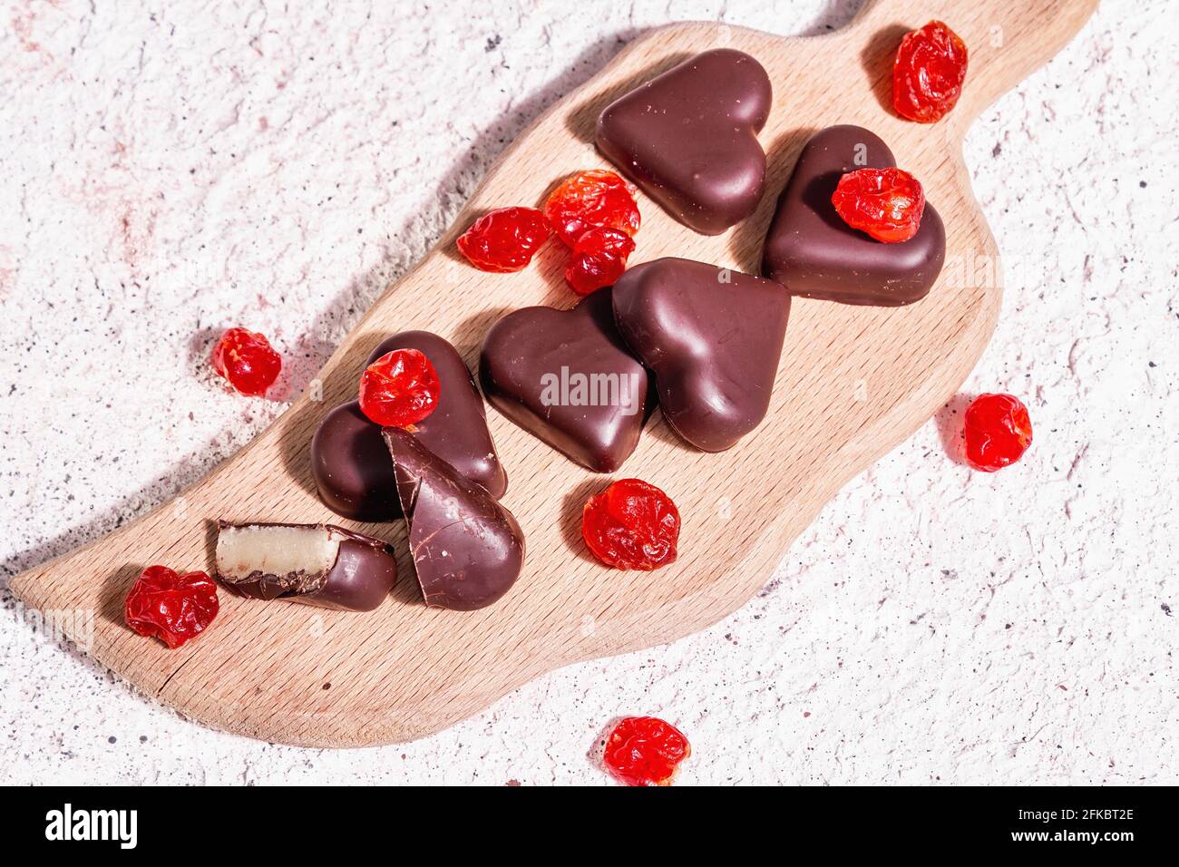 San Valentino, Caramelle a Forma Di Cuore Al Cioccolato Fotografia