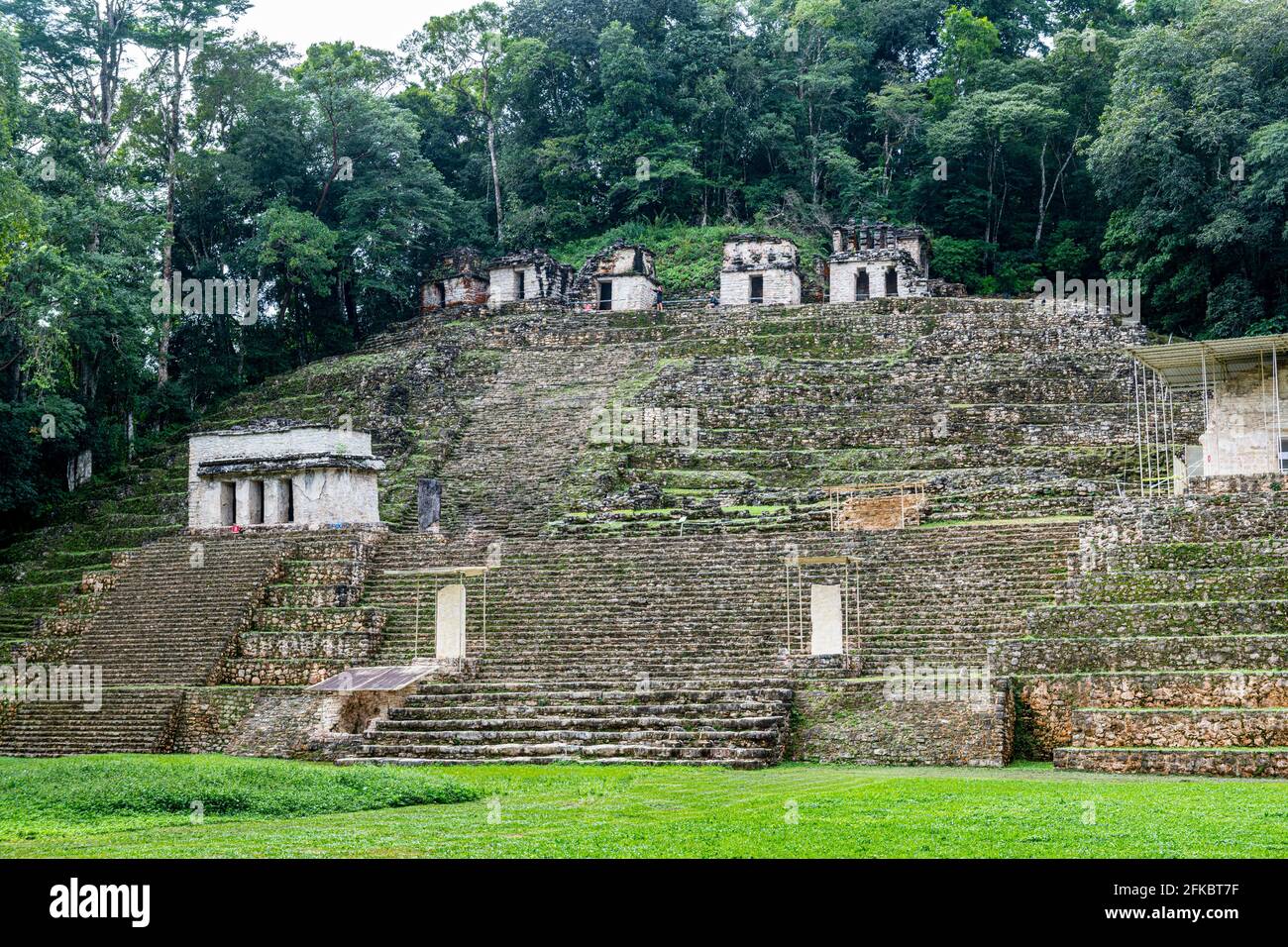 Antico sito archeologico Maya di Bonampak, Chiapas, Messico, Nord America Foto Stock